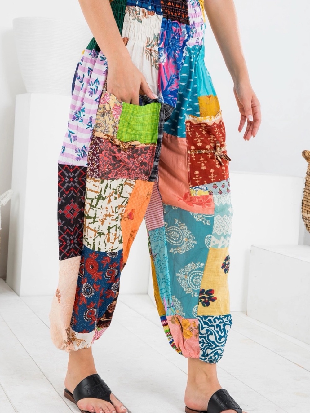 Woman’s Multicolor patchwork pants - Picture 3 of 4